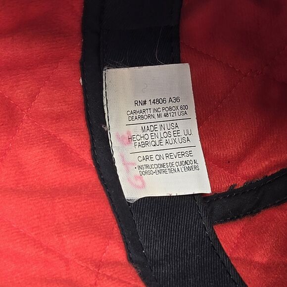 Carhartt Cap Fitted Mens Large Canvas Quilted Duck Hat Ear Flap Made USA Warm - Picture 12 of 12